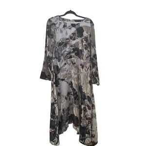 Soft Surroundings Dress Velvet Burnout Boho Fairy Goth Annika Purple Gray Size M